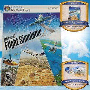 Microsoft Flight Simulator X FSX PC DVD Games for Windows Complete 2-Disc w/ Key